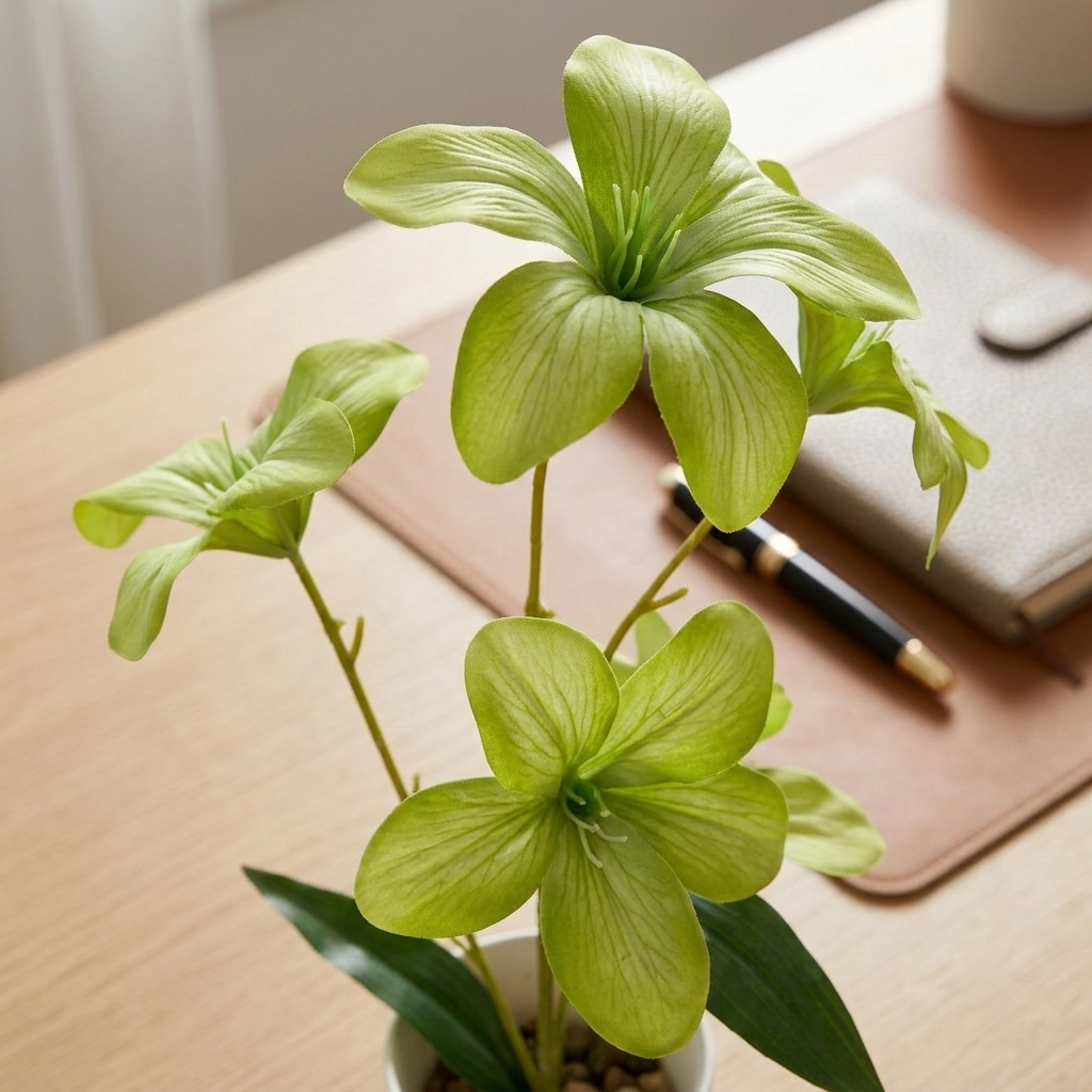 仿真火焰兰花盆栽